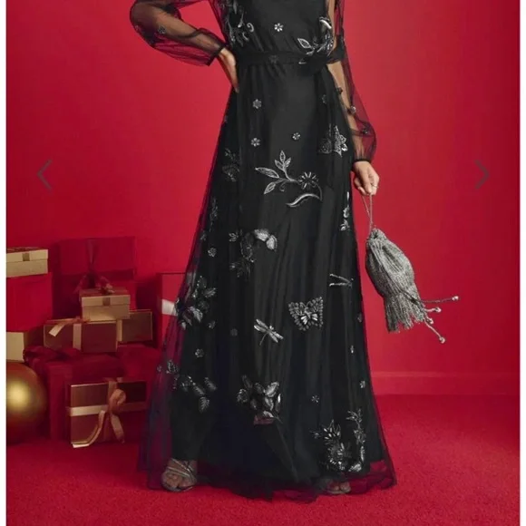 Johnny Was | Dresses | Johnny Was Black Sheer Floral Dress | Poshmark